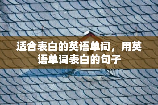 适合表白的英语单词，用英语单词表白的句子