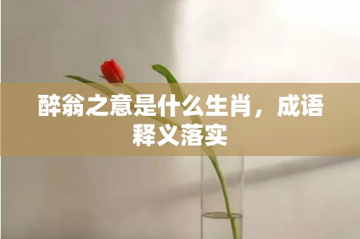 醉翁之意是什么生肖，成语释义落实
