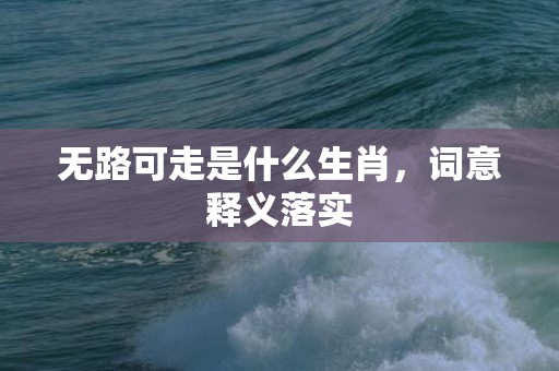 无路可走是什么生肖，词意释义落实