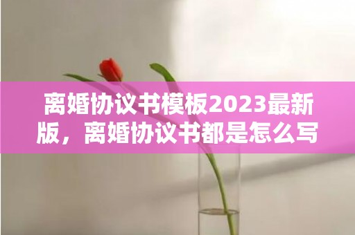 离婚协议书模板2023最新版，离婚协议书都是怎么写