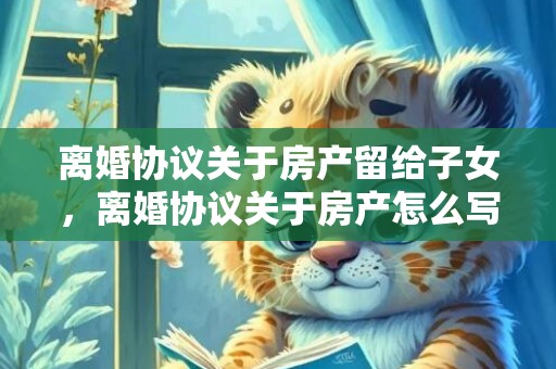 离婚协议关于房产留给子女，离婚协议关于房产怎么写