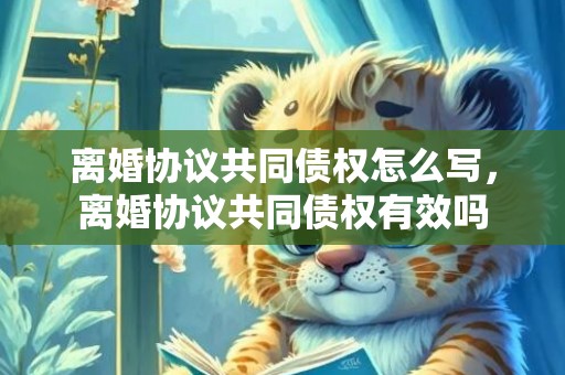 离婚协议共同债权怎么写，离婚协议共同债权有效吗