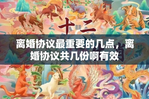 离婚协议最重要的几点，离婚协议共几份啊有效
