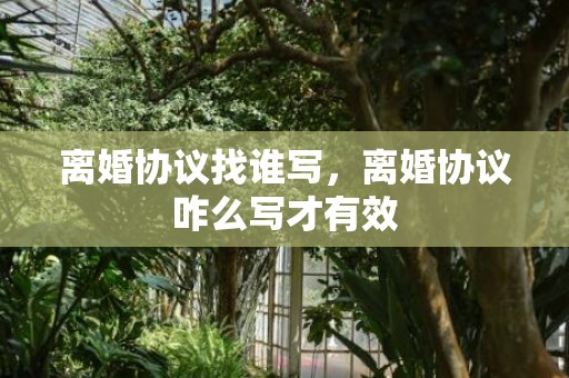 离婚协议找谁写，离婚协议咋么写才有效