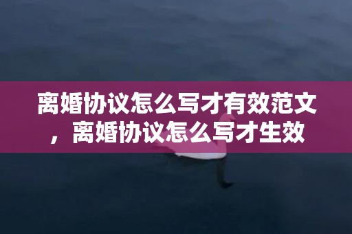 离婚协议怎么写才有效范文，离婚协议怎么写才生效