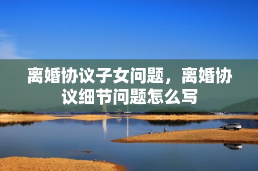 离婚协议子女问题，离婚协议细节问题怎么写