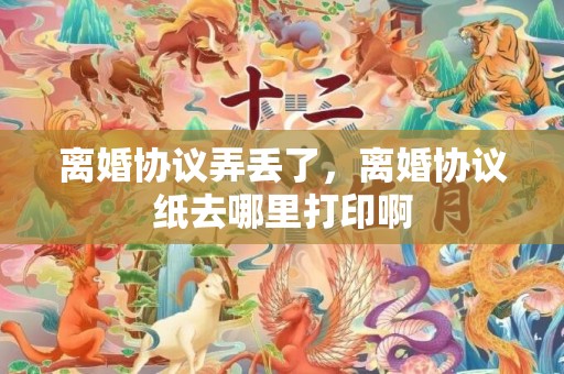 离婚协议弄丢了，离婚协议纸去哪里打印啊