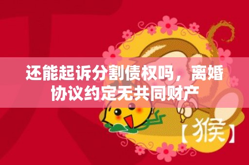 还能起诉分割债权吗，离婚协议约定无共同财产