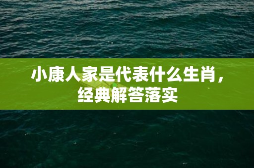 小康人家是代表什么生肖，经典解答落实