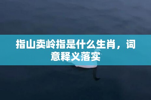 指山卖岭指是什么生肖，词意释义落实