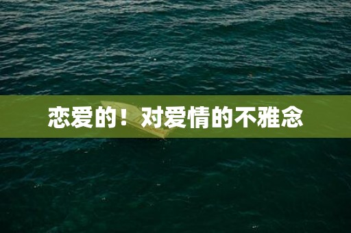 恋爱的！对爱情的不雅念