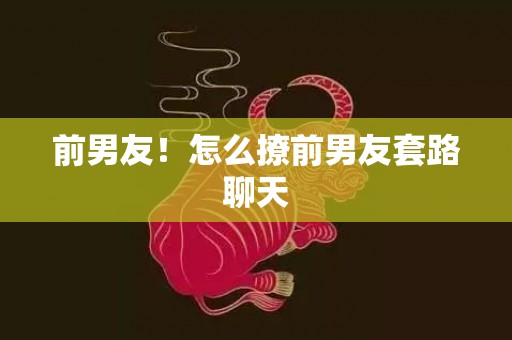 前男友！怎么撩前男友套路聊天