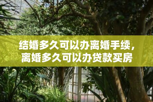 结婚多久可以办离婚手续，离婚多久可以办贷款买房