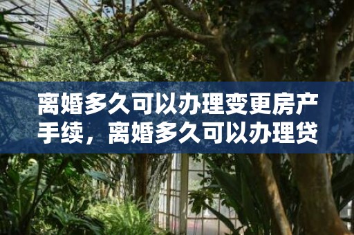 离婚多久可以办理变更房产手续，离婚多久可以办理贷款买房