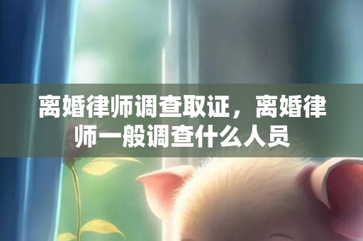 离婚律师调查取证，离婚律师一般调查什么人员