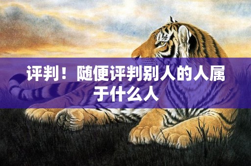评判！随便评判别人的人属于什么人