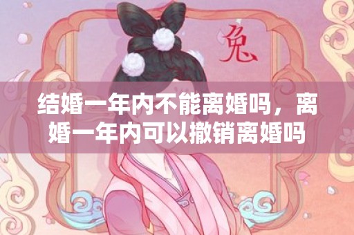 结婚一年内不能离婚吗，离婚一年内可以撤销离婚吗