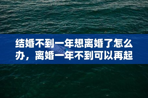 结婚不到一年想离婚了怎么办，离婚一年不到可以再起诉么