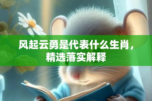风起云勇是代表什么生肖，精选落实解释