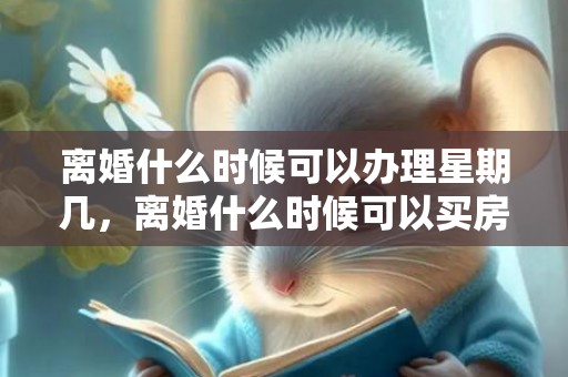 离婚什么时候可以办理星期几，离婚什么时候可以买房贷款