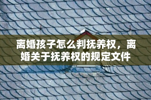 离婚孩子怎么判抚养权，离婚关于抚养权的规定文件