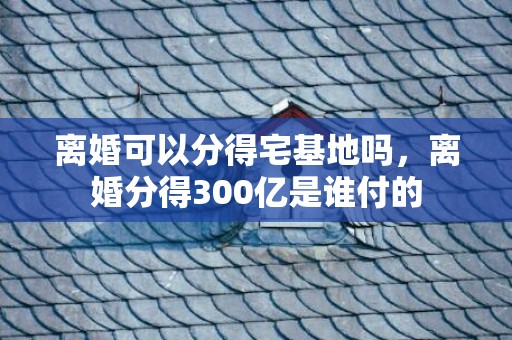 离婚可以分得宅基地吗，离婚分得300亿是谁付的