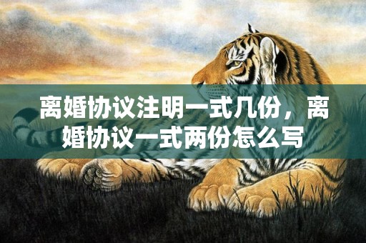 离婚协议注明一式几份，离婚协议一式两份怎么写