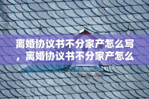 离婚协议书不分家产怎么写，离婚协议书不分家产怎么写