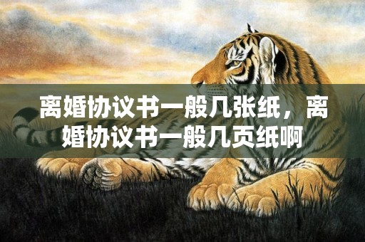 离婚协议书一般几张纸，离婚协议书一般几页纸啊