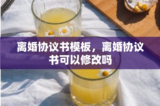 离婚协议书模板，离婚协议书可以修改吗