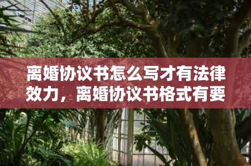 离婚协议书怎么写才有法律效力，离婚协议书格式有要求吗