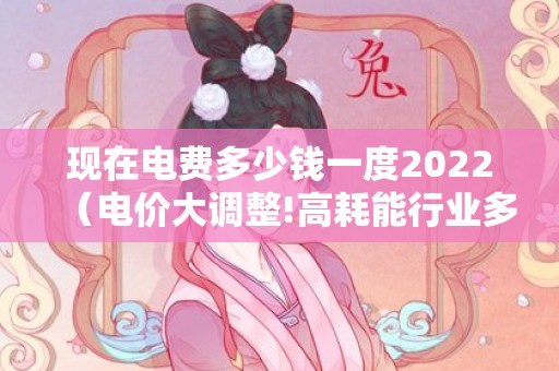 现在电费多少钱一度2022（电价大调整!高耗能行业多担电费，有何