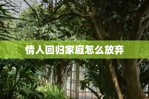 情人回归家庭怎么放弃