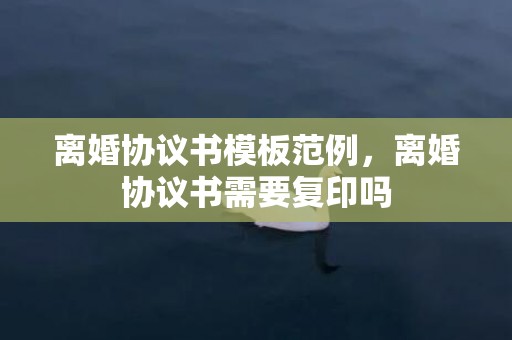 离婚协议书模板范例，离婚协议书需要复印吗