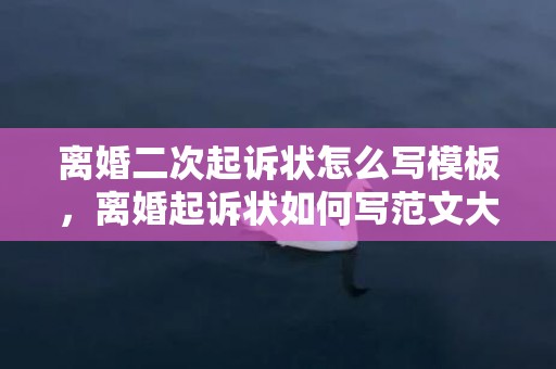 离婚二次起诉状怎么写模板，离婚起诉状如何写范文大全