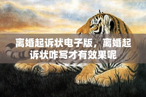 离婚起诉状电子版，离婚起诉状咋写才有效果呢