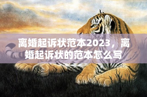 离婚起诉状范本2023，离婚起诉状的范本怎么写