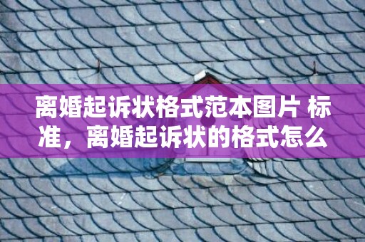 离婚起诉状格式范本图片 标准，离婚起诉状的格式怎么填写