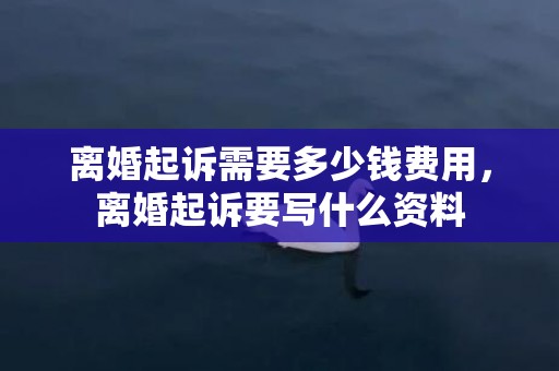 离婚起诉需要多少钱费用，离婚起诉要写什么资料
