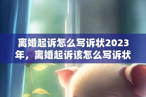 离婚起诉怎么写诉状2023年，离婚起诉该怎么写诉状起诉