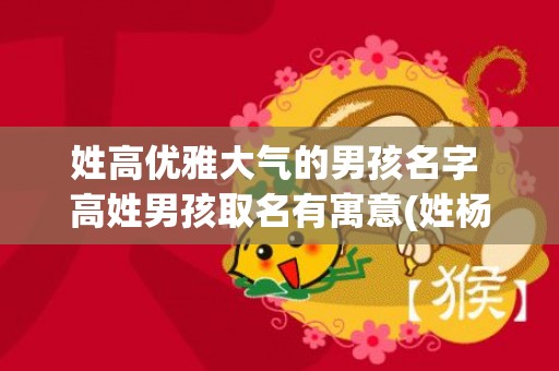 姓高优雅大气的男孩名字 高姓男孩取名有寓意(姓杨网名优雅大气)