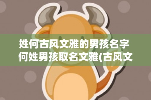姓何古风文雅的男孩名字 何姓男孩取名文雅(古风文雅的网名男)