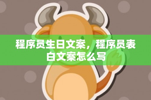 程序员生日文案，程序员表白文案怎么写
