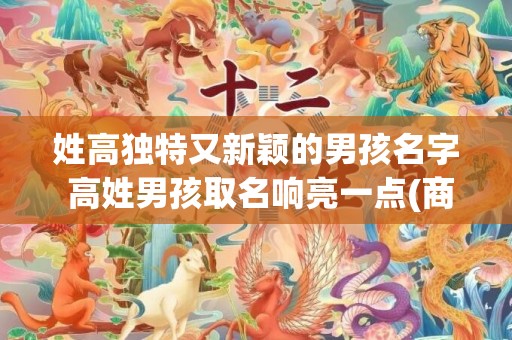 姓高独特又新颖的男孩名字 高姓男孩取名响亮一点(商姓女孩名字独特新颖)