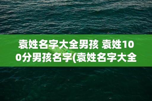 袁姓名字大全男孩 袁姓100分男孩名字(袁姓名字大全男孩五行缺金的三个字)