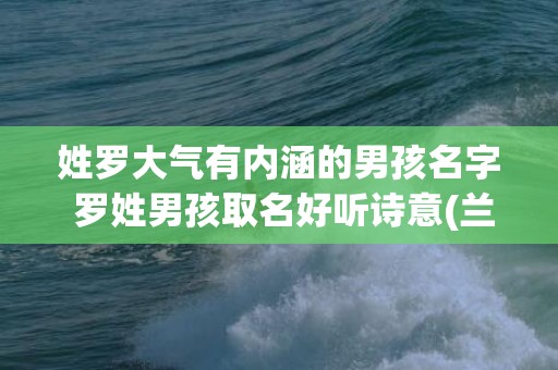 姓罗大气有内涵的男孩名字 罗姓男孩取名好听诗意(兰姓又大气有内涵的名字)