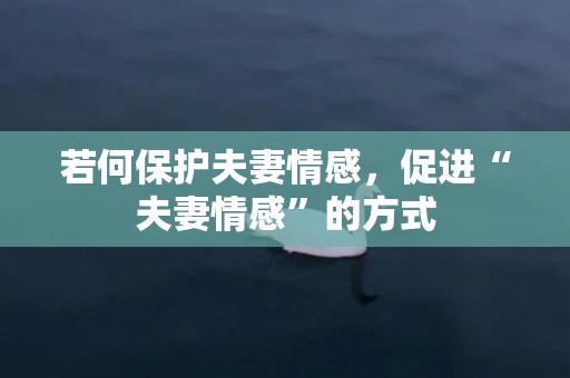 若何保护夫妻情感，促进“夫妻情感”的方式