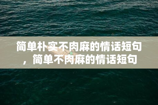 简单朴实不肉麻的情话短句，简单不肉麻的情话短句