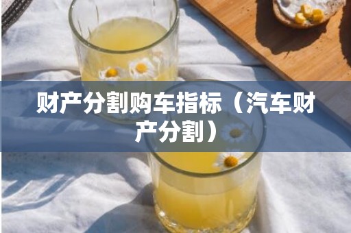 财产分割购车指标（汽车财产分割）