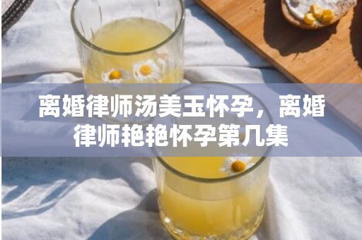 离婚律师汤美玉怀孕，离婚律师艳艳怀孕第几集